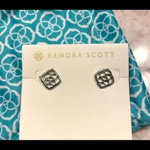 Kendra Scott Dira Logo Earrings Silver